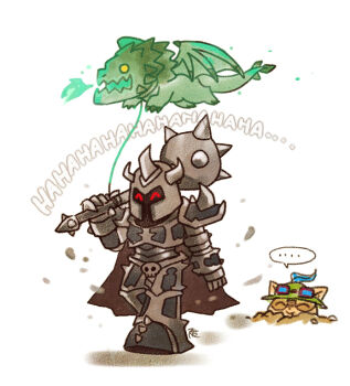 ... 2boys aa2233a armor cape dragon gameplay_mechanics ghost glowing glowing_eyes goggles goggles_on_headwear hat hiding league_of_legends leash mace mordekaiser multiple_boys over_shoulder red_eyes shoulder_spikes simple_background speech_bubble spiked_helmet spikes teemo weapon yordle