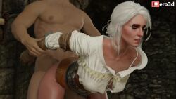 1boy 1girl animated bent_over bottomless bouncing_breasts breasts ciri clothed_female_nude_male dungeon ero3d gloves grabbing_another&#039;s_arm hetero indoors moaning nude penis sex sex_from_behind sound tagme testicles the_witcher_(series) the_witcher_3:_wild_hunt uncensored video white_hair
