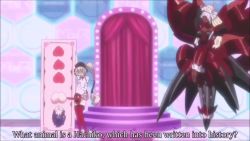 2girls age_difference animated anime_screenshot bdsm blonde_hair blue_hair blush breasts costume ekaterina_kurae femdom highres hoods_entertainment huge_breasts large_breasts loli lolidom multiple_girls nipples onee-loli pig red_eyes restrained seikon_no_qwaser sound tagme uno_makoto video what yamanobe_tomo yuri