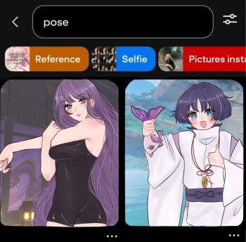 1boy 1girl alternate_breast_size_(smaller) animal animalization architecture bare_shoulders black_leotard blue_eyes blunt_bangs blunt_ends bow breasts bright_pupils closed_mouth clothing_cutout covered_navel cross-body_stretch crotch east_asian_architecture eyelashes eyeliner eyeshadow feathers fingernails fish game_screenshot_background genshin_impact hair_intakes hand_up highres holding holding_animal holding_fish japanese_clothes kariginu layered_sleeves leotard long_hair looking_at_poses_to_draw_and_(meme) looking_at_viewer makeup medium_breasts meme mimacbr mole mole_under_eye mother_and_son open_mouth parted_bangs pelvic_curtain pink_lips pom_pom_(clothes) purple_bow purple_eyes purple_hair purple_sash purple_sleeves raiden_shogun red_eyeliner red_eyeshadow sangonomiya_kokomi sash scaramouche_(genshin_impact) scaramouche_(kabukimono)_(genshin_impact) screenshot_background shoulder_blush shoulder_cutout sleeveless smile stretching string tareme thumbs_up very_long_hair white_pupils white_sleeves wide_sleeves wispy_bangs yellow_feathers