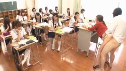 1boy animated asian censored doggystyle ignoring japanese_(nationality) mosaic_censoring multiple_girls photo_(medium) public_indecency school school_uniform sdde-419 sex sex_from_behind skirt smile sound table talking teacher teacher_and_student undressing video