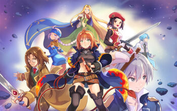 antenna_hair arched_back badge bare_shoulders belt belt_buckle beret black_boots black_cross_tie black_gloves black_hair black_shirt black_shorts black_sleeves black_vest blonde_hair blue_cape blue_capelet blue_coat blue_dress blue_eyes blue_hair blue_sleeves blush boots braid breasts brown_belt brown_capelet brown_coat brown_eyes brown_hair brown_pants brown_shoes brown_sleeves buckle buttons cape capelet cloe_da_pontina closed_mouth coat collared_shirt crop_top cropped_legs cropped_shirt cross_tie crossed_belts cup curtained_hair detached_sleeves dress dress_pants eyelashes flame_print full_body glasses gloves gold_buttons green_dress green_eyes green_hairband green_vest grey_hair hair_between_eyes hair_intakes hairband hat highres holding holding_sword holding_weapon holding_whip ispin_charles jacket jewelry joshua_von_arnim juliet_sleeves lanziee_rozen_kranz lapels large_belt left-handed leg_up light_particles long_dress long_hair long_sleeves looking_at_viewer loose_belt low-braided_long_hair low-tied_long_hair maximin_liebkne medium_breasts midriff mila_nebraska military_hat military_jacket military_uniform multicolored_jacket multiple_belts narrow_waist navel nayatrei necklace necktie nexon notched_lapels one_eye_covered open_mouth orange_hair pants plain_epaulettes popped_collar princess_outfit print_cape print_capelet print_coat profile puffy_sleeves rectangular_eyewear red_belt red_hat red_jacket red_necktie rimless_eyewear ringlets rock second-party_source shirt shoes short_dress short_hair shorts sidelocks skinny skull_necklace sleeve_cuffs sleeveless sleeveless_jacket sleeveless_shirt smile solo standing straight_hair sword tales_weaver thigh_boots thighhighs tight_clothes tight_shirt tongue trench_coat turtleneck turtleneck_capelet turtleneck_shirt two-tone_jacket undershirt unsheathed very_long_hair vest waistcoat weapon white_capelet white_gloves white_jacket white_shirt white_sleeves white_thighhighs wing_collar yellow_trim