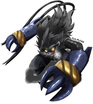 Rule 34 | digimon, digimon (creature), looking at viewer, mask, oridigi, phatmon, star (symbol), wolvermon