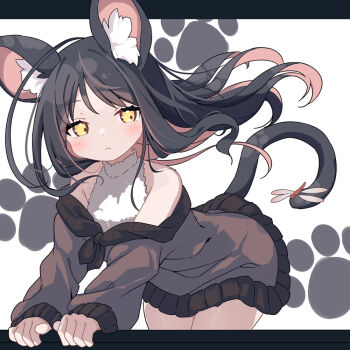 1girl :< animal animal_ear_fluff animal_ears bare_shoulders black_hair blush brown_hair brown_jacket bug cat_ears cat_girl cat_tail closed_mouth commentary_request daidai_ookami dragonfly insect jacket long_hair long_sleeves multicolored_hair off_shoulder open_clothes open_jacket original puffy_long_sleeves puffy_sleeves shirt sleeveless sleeveless_shirt sleeves_past_wrists solo tail two-tone_hair very_long_hair white_background white_shirt yellow_eyes
