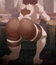1girl 2b_(nier:automata) 2p_(nier:automata) aiming animated artist_name ass ass_shake back back_cutout boots bouncing bouncing_ass bouncing_breasts breasts clothing_cutout commentary crossover curvy dark-skinned_female dark_skin english_commentary firing gloves goddess_of_victory:_nikke gun hairband highleg highleg_leotard holding holding_gun holding_weapon huge_ass large_breasts leotard lowres nier:automata nier_(series) okaimikey puffy_sleeves short_hair solo sound tagme thick_thighs thighhighs thighs ugoira video weapon white_boots white_hair wide_hips