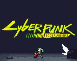 1boy 1girl adam_smasher ammunition animated banfanpxl bullet_time colored_sclera colored_skin cyberpunk:_edgerunners cyberpunk_(series) cyborg english_text explosion fighting fire green_hair gun jumping long_hair looping_animation machine_gun middle_finger pixel_art punching rebecca_(cyberpunk) red_sclera reloading shell_casing shotgun shotgun_shell spinning_weapon twintails video weapon yellow_pupils