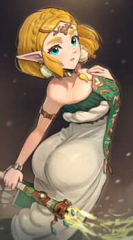 1girl absurdres ass blonde_hair gonzarez highres huge_ass hyrule_warriors:_age_of_imprisonment princess_zelda the_legend_of_zelda:_tears_of_the_kingdom