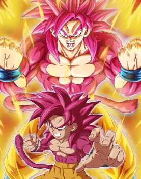 Rule 34 | absurdres, age up, aged up, dragon ball, dragon ball daima, fur, highres, monkey tail, red fur, red hair, son goku, super saiyan, super saiyan 4, tail
