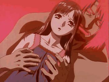 1boy 1girl a_kite akai_(kite) animated animated_gif brown_hair loli long_hair molestation open_mouth red_eyes sawa_(kite) umetsu_yasuomi