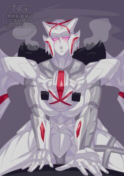 Rule 34 | 1girl, absurdres, blush, breasts, colored skin, highres, looking at viewer, mecha, mechanical wings, no.1 sentai gozyuger, otokamu, queen, queen tegajune, robot, super sentai, tegajune, tokusatsu, white skin, wings