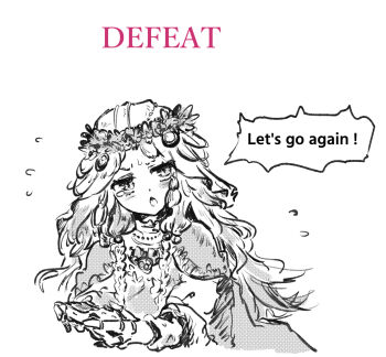 1girl braid controller doll_joints elden_ring elden_ring_nightreign english_text flower_wreath greyscale head_wreath highres holding holding_controller jewelry joints long_hair looking_at_viewer low_twin_braids monochrome necklace open_mouth revenant_(elden_ring) robe simple_background solo speech_bubble tears tokoyore twin_braids upper_body v-shaped_eyebrows veil