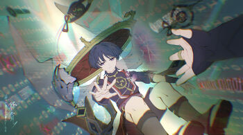 Rule 34 | 1boy, absurdres, arm at side, artist name, binary, black bodysuit, black kimono, black sandals, black shorts, black sleeves, blunt ends, blurry, bodysuit, bright pupils, chinese text, closed mouth, depth of field, error message, expressionless, falling, furisode, genshin impact, gold, grey hair, grey veil, hat, highres, japanese clothes, jewelry, jingasa, juban, kimono, layered sleeves, looking at viewer, male focus, mandarin collar, mitsudomoe (shape), neck ring, o-ring, open clothes, open hand, open hands, open kimono, pov, purple eyes, purple rope, purple sash, purple sleeves, reaching, reaching towards another, red hat, red kimono, red sash, rope, sandals, sash, scaramouche (genshin impact), see-through clothes, see-through veil, shimenawa, shixinfeng, short sleeves, shorts, tassel, toeless legwear, tomoe (symbol), translation request, tsurime, veil, white kimono, white pupils, white rope, white trim, zouri