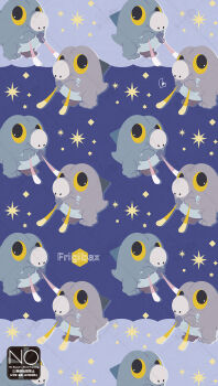 alternate_color blue_spine character_name colored_sclera commentary_request frigibax highres holding meme_(sleepsheep) nintendo no_humans party_horn pokemon pokemon_(creature) pokemon_focus shiny_and_normal shiny_pokemon tail yellow_eyes yellow_sclera