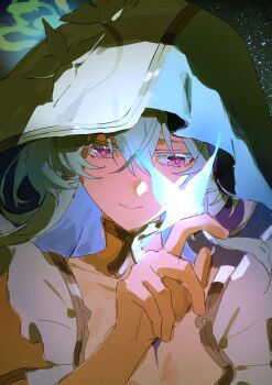 1girl 333takoyaki absurdres blue_butterfly blue_hair blue_veil bug butterfly commentary_request dress hair_between_eyes hand_up highres insect purple_eyes purple_pupils shorekeeper_(wuthering_waves) sleeveless sleeveless_dress smile solo two-tone_veil veil white_dress white_veil wuthering_waves