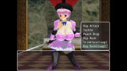 1boy 1girl 3d against_wall animated boko877 breasts brother_and_sister butt_bump cleavage english_text girl_beats_hero hip_attack music siblings sound tagme video what