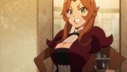 animated anime_screenshot army_uniform ass ass_smack audible_speech axe breasts cat_girl delilah_(gate) dwarf english_audio gate_-_jieitai_ka_no_chi_nite_kaku_tatakaeri goth_fashion myuute_luna_sires rabbit_ears rabbit_tail rory_mercury soldier sound video