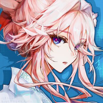 Rule 34 | 1girl, absurdres, animal ears, artist name, blue eyes, blue kimono, bow, chinese commentary, close-up, commentary request, commission, evanescia (honkai: star rail), hair between eyes, hair bow, hair up, highres, honkai: star rail, honkai (series), japanese clothes, kimono, looking at viewer, looking to the side, multicolored eyes, open mouth, pink hair, purple pupils, quantummechanics39528, rabbit ears, rabbit girl, signature, solo, upper body, wavy hair