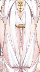 animated belly belly_chain belly_dancer bouncing chain crotch_focus gold_chain green_hair groin highres hip_focus indie_virtual_youtuber jewelry long_hair multicolored_hair ribbon seldea stained_glass swaying_hip thigh_gap thighs two-tone_hair very_long_hair video virtual_youtuber white_hair