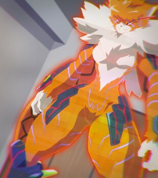 +_+ 1girl animal_ears armor aura bedroom breasts cat_ears cat_girl cat_tail claws crazy_eyes crazy_smile digimon digimon_ghost_game fangs fur_collar furry furry_female glowing_markings highres large_breasts looking_at_viewer meicrackmon_vicious_mode red_eyes screencap sharp_nails sharp_teeth smile solo tail teeth wide_hips