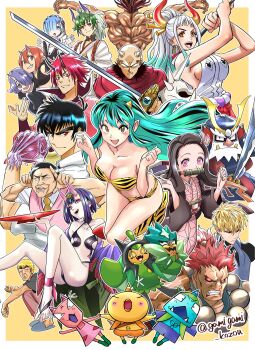 6+boys 6+girls akane_(ojarumaru) akuma_(street_fighter) animal_print annotation_request aobee_(ojarumaru) aqua_hair armor artist_name back back_muscles bamboo benimaru_(tensura) bikini black_eyes black_hair black_sclera blonde_hair blue_eyes blue_hair border breasts brown_eyes cleavage clenched_teeth closed_eyes closed_mouth club_(weapon) colored_sclera commentary cone_horns crossover dress facial_mark fangs fate/grand_order fate_(series) gamigami_maou gamigami_maou_(artist) genos gloves grappler_baki great_teacher_onizuka green_hair grin hair_between_eyes hair_over_one_eye hanma_yujiro helmet highres hime-sama_&quot;goumon&quot;_no_jikan_desu holding holding_club holding_mask holding_sword holding_weapon horns inki_(himesama_goumon) japanese_armor japanese_clothes jigoku_sensei_nube kabuto_(helmet) kamado_nezuko kasuga_toshiaki_(comedian) kimetsu_no_yaiba kimono kisuke_(ojarumaru) kumo_desu_ga_nani_ka? large_breasts long_hair looking_at_viewer lum mask medium_breasts medium_hair multicolored_hair multiple_boys multiple_crossover multiple_girls muscular muscular_male nintendo no_pupils nueno_meisuke ogerpon ogerpon_(teal_mask) ojarumaru one-punch_man one_piece oni onimaru_takeshi onizuka_eikichi open_mouth orange_background orange_eyes outside_border pale_skin pants partially_annotated pink_eyes pointy_ears pokemon pokemon_(creature) ponytail popolocrois popolocrois_monogatari_2 print_bikini re:zero_kara_hajimeru_isekai_seikatsu real_life red_eyes red_hair rem_(re:zero) shirt short_hair shorts shuten_douji_(fate) sideboob sidelocks single_horn skin-covered_horns small_breasts smile star-shaped_pupils star_(symbol) street_fighter swimsuit sword symbol-shaped_pupils teeth tensei_shitara_slime_datta_ken tiger_print trait_connection twitter_username two-tone_hair unworn_mask upper_teeth_only urusei_yatsura vest weapon white_border white_hair wrath_(kumo_desu_ga_nani_ka?) yaiba yamato_(one_piece) yellow_eyes youki_(himesama_goumon)