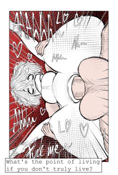 2021 absurdres age_difference anal ass comic death_note english_text erection highres male_focus nude older_male_and_younger_male penis sex shota uncensored white_hair yaoi