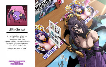 1girl bad_id bad_source bad_twitter_id bare_shoulders bat_tattoo black_hair blue_eyes breasts cleavage demon demon_girl demon_horns demon_wings digimon digimon_(creature) eyeshadow facial_mark fallen_angel forehead_mark forehead_tattoo hair_ornament horns keyliom large_breasts lilithmon makeup multiple_wings pointy_ears purple_eyeshadow purple_lips short_hair smile tattoo wings