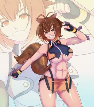 1girl absurdres artistic_madman blazblue breasts highres large_breasts makoto_nanaya smile