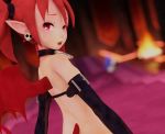 1girl 3d animated back beanis blender_(medium) blurry breasts clothed_sex demon_girl demon_tail depth_of_field disgaea earrings elbow_gloves etna_(disgaea) flat_chest gloves hallway implied_sex jewelry loli looking_at_viewer makai_senki_disgaea navel out-of-frame_censoring out_of_frame pointy_ears pov prinny red_hair skirt skull_earrings stomach tail twintails ugoira video