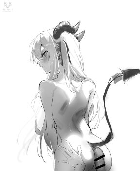 1futa 1girl arknights arthur_c ass bang_dream! bang_dream!_it&#039;s_mygo!!!!! blush closed_mouth commentary futa_with_female futanari hair_ribbon highres long_hair misumi_uika multicolored_hair nude penis ribbon simple_background tail togawa_sakiko togawa_sakiko_(master_of_melodia) two-tone_hair white_background