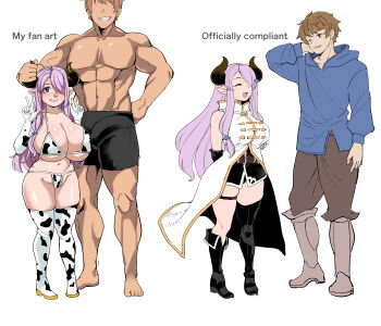 1girl animal_ears animal_print asymmetrical_gloves bikini blush braid breasts bulge butterfly_earrings cow_ears cow_horns cow_print cow_print_bikini cow_print_gloves cow_print_thighhighs double_v draph dual_persona earrings erection erection_under_clothes gloves gran_(granblue_fantasy) granblue_fantasy granblue_fantasy_versus hair_over_one_eye hands_up happy highres horns jewelry large_breasts long_hair looking_at_viewer low-tied_long_hair narmaya_(granblue_fantasy) navel one_eye_closed open_mouth pink_hair pointy_ears print_bikini print_gloves print_thighhighs single_braid single_thighhigh skindentation smile swimsuit thigh_strap thighhighs thighs v yuumano_yuuki