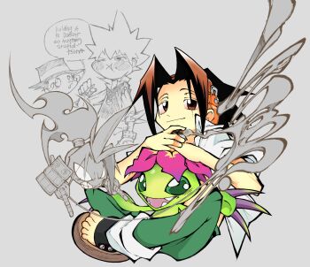 character_request digimon digimon_(creature) flower katekyo_hitman_reborn! mxrikaizer palmon petals shaman_king sharp_teeth tail teeth
