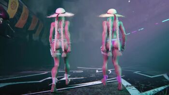 2girls 3d animated ass bikini blonde_hair braid cammy_white capcom female_focus game_screenshot hat mod multiple_girls official_alternate_color official_alternate_costume pink_bikini sound straw_hat street_fighter street_fighter_6 swimsuit thigh_strap thighs twin_braids video walking white_bikini