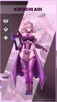 Rule 34 | 1girl, animated, aqua eyes, armor, breasts, character name, curvy, earrings, full body, grey hair, harp, highleg, highleg leotard, instrument, jewelry, kikuchi aoi, large breasts, leotard, leotard under clothes, lilith-soft, long hair, looking at viewer, official art, playing harp, revealing clothes, shiny clothes, shiny skin, smile, solo, standing, tagme, taimanin (series), taimanin squad, thong leotard, video, zoom layer