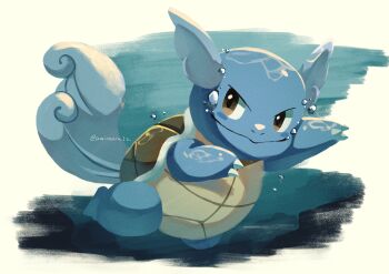 Rule 34 | absurdres, animal focus, brown eyes, claws, closed mouth, full body, gen 1 pokemon, highres, nintendo, no humans, noahzark1212, pokemon, pokemon (creature), pokemon focus, shell, smile, solo, swimming, tail, turtle shell, underwater, wartortle