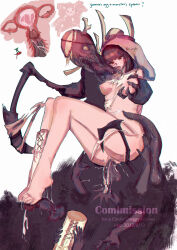 1girl asian ass black_hair breasts commission cross-section cum cum_in_pussy cum_on_body cum_on_feet cum_on_stomach dated dead_by_daylight ejaculation english_text fallopian_tubes feng_min fertilization footjob french_kiss grabbing_another&#039;s_breast groping highres hyoscyami impregnation internal_cumshot interspecies interspecies_impregnation kiss legs_together monster monster_sex nipples open_mouth ovaries ovum pussy rape restrained sex short_hair sperm_cell tentacles the_dredge_(dead_by_daylight) torn_clothes two-footed_footjob unwanted_creampie unwanted_impregnation uterus vaginal watermark