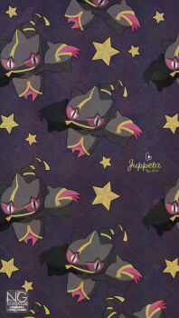 banette character_name claws colored_sclera gen_3_pokemon grin highres looking_at_viewer mega_banette mega_pokemon meme_(sleepsheep) nintendo no_humans pink_eyes pokemon pokemon_(creature) pokemon_focus smile star_(symbol) teeth zipper zipper_pull_tab