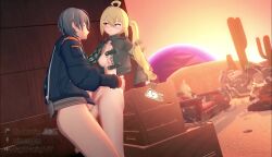 1boy 3d 3girls animated artist_name audible_speech black_jacket blonde_hair blush bottomless bouncing_breasts breasts cactus caesar_king_(zenless_zone_zero) censored couch doridoriko english_audio grey_hair hair_between_eyes hetero jacket kiss koikatsu_(medium) loli luciana_de_montefio medium_breasts misuzugon moaning mosaic_censoring multiple_girls naked_jacket nipples open_mouth outdoors penis piper_wheel ponytail public_indecency pussy raytracingva_18_(voice_actor) red_eyes sex sound standing standing_sex stealth_sex tagme torso_grab vaginal video wise_(zenless_zone_zero) zenless_zone_zero