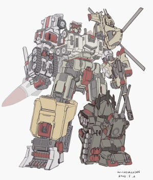 aircraft apocalypse_tank_(red_alert_2) armored_vehicle artist_name cannon caterpillar_tracks clenched_hands command_&amp;_conquer command_&amp;_conquer:_red_alert command_&amp;_conquer:_red_alert_2 commentary_request dated gattai gun half-track helicopter machine_gun machinery mecha mecha_focus military_vehicle missile motor_vehicle robot standing super_robot tank weapon white_background windforcelan