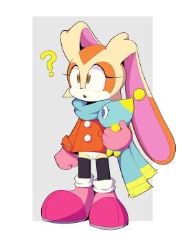 1girl bottomless brown_eyes cream_the_rabbit loli pussy sonic_(series)