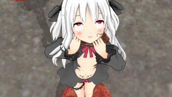 1girl 3d asphyxiation bad_end city defeat demon devil diamond_chan dungeon dying hanged legs loli mikumikudance monster neck_grab open_mouth pain ryona size_difference strangling tentacles torture unconscious white_hair