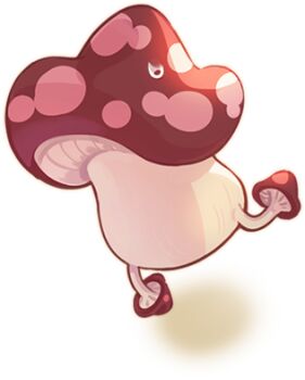 alpha_transparency artist_request dungeon_meshi full_body living_food lowres monster monster_focus mushroom nexon official_art outline running second-party_source sidelighting simple_background solo sweatdrop tales_weaver transparent_background walking_mushroom_(dungeon_meshi)