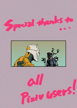 2boys bouzu_atama brown_hair comic english_text exoskeleton frank_jaeger gradient_background gray_fox_(metal_gear) headband helmet male_focus metal_gear_(series) metal_gear_solid multiple_boys single_eye sneaking_suit solid_snake upper_body