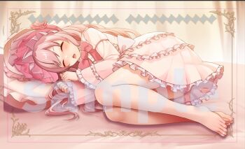 1ch1ka81 1girl blush digimon digimon_story:_time_stranger drooling feet hat homeros_(digimon) loli pink_hair sleeping