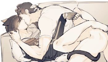 05_(link83601636) 2boys anal animal_ears ass bara bear_boy bear_ears bear_tail beard beard_stubble blonde_hair bottomless brown_theme caressing_tail cat_boy cat_ears cat_tail chris_redfield closed_eyes clothed_sex ears_down facial_hair feet_out_of_frame french_kiss from_side hand_in_another&#039;s_hair highres kemonomimi_mode kiss leon_s._kennedy male_focus male_penetrated mature_male missionary multiple_boys nipples resident_evil sex short_hair sideburns sparse_stubble stubble tail tail_around_another&#039;s_leg toned toned_male undressing_another yaoi