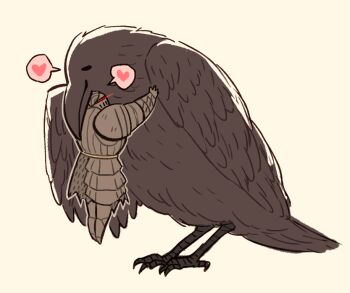 1boy animal armor bird breastplate crow dark_souls_(series) dark_souls_ii essor0706 eye_trail full_armor full_body glowing glowing_eyes heart helm helmet hug knight light_trail oversized_animal pauldrons red_eyes shoulder_armor spoken_heart the_pursuer white_background