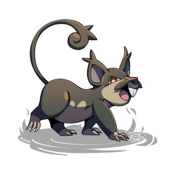 alolan_form alolan_rattata brown_eyes brown_fur buck_teeth full_body gen_7_pokemon looking_at_viewer mistray-art mouse_(animal) nintendo no_humans open_mouth pokemon pokemon_(creature) signature simple_background solo tail teeth upper_teeth_only white_background