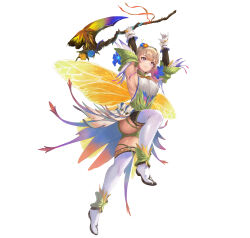Rule 34 | 1girl, absurdres, attack, axe, boots, breasts, butterfly wings, detached sleeves, dress, fairy, fairy wings, fire emblem, fire emblem heroes, flower, hair flower, hair ornament, highres, holding, holding axe, insect wings, knee up, medium breasts, nintendo, official alternate costume, official art, peony (cherished dream) (fire emblem), peony (fire emblem), plant hair, sideboob, skindentation, solo, thigh boots, thighhighs, thighs, transparent background, v-shaped eyebrows, white thighhighs, wings, yellow dress, yoshiku (oden-usagi)