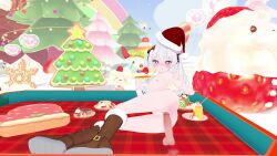 1girl 3d animated boots cake censored christmas cookie cunnilingus cupcake dessert dildo fellatio flat_chest food fruit hair_ornament hat holding holding_food loli mistletoe nude object_insertion oral outdoors sakura_ecchiya santa_hat sex_toy snow snowing sound spanking_self tongue tongue_out tree twintails v vaginal vaginal_object_insertion video vrchat white_hair