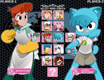 2girls animal_ears beth_smith bleedman cartoon_network character_select commentary dexter&#039;s_laboratory dexter&#039;s_mom disney english_commentary english_text family_guy fighting_stance furry furry_female gloves helen_parr lois_griffin marge_simpson multiple_girls my_life_as_a_teenage_robot nicole_watterson nora_wakeman noreen_wakeman pixar red_hair rick_and_morty rose_quartz_universe solo_focus steven_universe street_fighter the_amazing_world_of_gumball the_brak_show the_incredibles the_simpsons toriel undertale utdr_(toby_fox) yellow_gloves