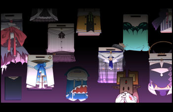 a-chan_(hololive) amane_kanata amane_kanata_(cosplay) animal_hood artist_self-insert black_background bow bowtie character_request cosplay cutting_board gawr_gura gawr_gura_(1st_costume) gawr_gura_(cosplay) gradient_background hololive hololive_english hololive_indonesia hood hoshimachi_suisei hoshimachi_suisei_(cosplay) kureiji_ollie kureiji_ollie_(cosplay) murasaki_shion murasaki_shion_(cosplay) natsuiro_matsuri natsuiro_matsuri_(cosplay) ninomae_ina'nis ninomae_ina'nis_(1st_costume) ninomae_ina'nis_(cosplay) no_humans plaid_clothes plaid_shirt plaid_skirt purple_background red_bow shark_hood shirt skirt tagme tenbin_gashira torn_clothes unworn_bowtie uruha_rushia uruha_rushia_(cosplay) virtual_youtuber yuujin_a_(hololive)_(cosplay)